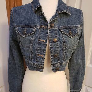 Women's Half-Top  Denim Jean Jacket Size Medium